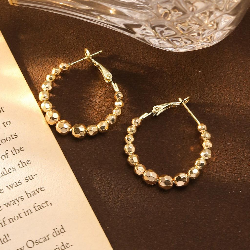 Time Comes And Goes, Bead Earrings, Premium Ear Buckles, Light Luxury Niche Earrings, 925 Silver Needle Earrings, Fashionable And Versatile Earrings.