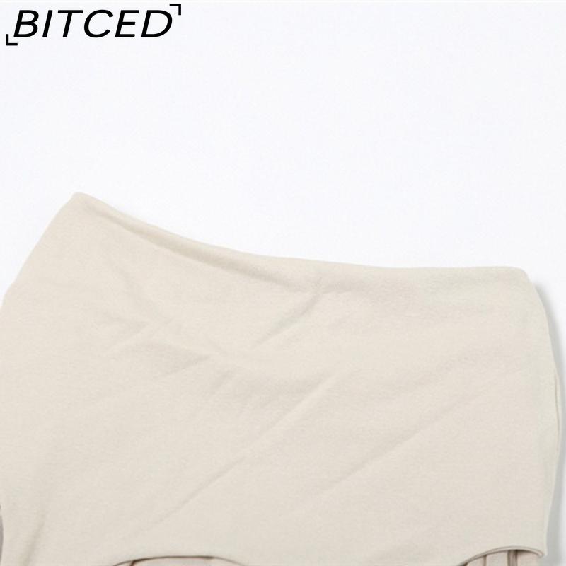 BITCED Summer Women's Solid-Color Slim-Fit Streetwear High-Waisted Asymmetric Skirt