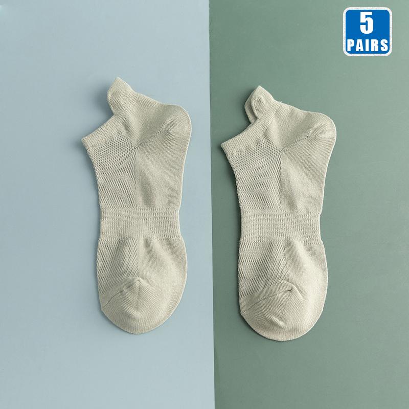 5 Pairs Men Cotton Short Sock Crew Ankle High Quality Breathable Summer Women Compression Casual Soft Solid Color Socks for Male