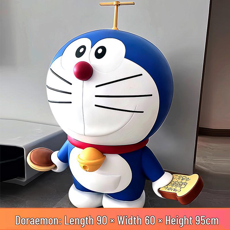 Doraemon Large Cute Cartoon Toy - Yellow, Orange, Red Bean Figure Doll for Home Decor