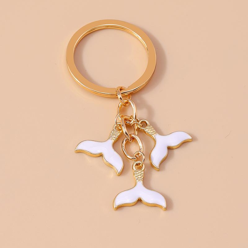 Cute Enamel Whale Shark Fish Keychain Shell Key Ring Pendants for Women Girls Handbag Decor DIY Jewelry Gifts