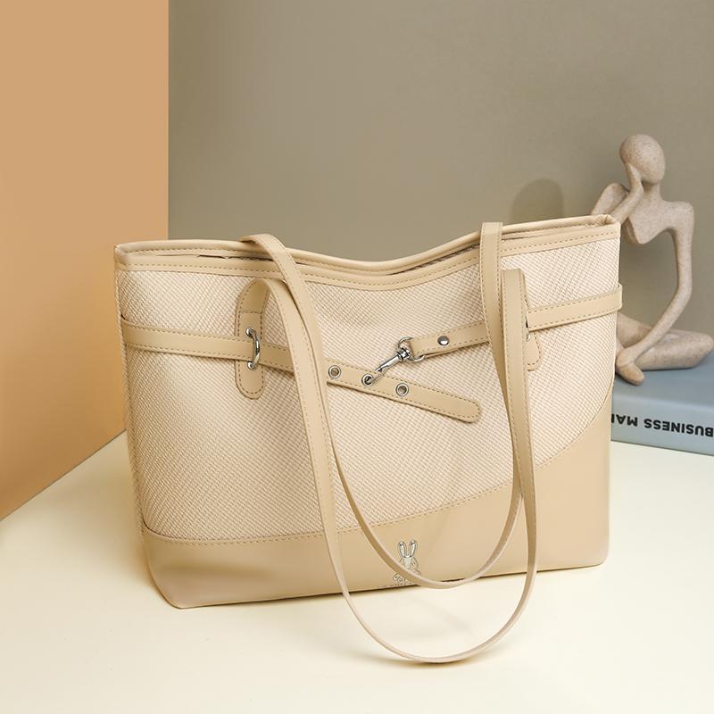 Large Capacity Handbag Women's Color Contrast Shoulder Underarm Bag Commuter Tote Bag