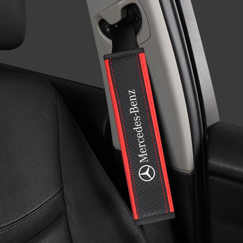 CRI12pcs New High-end Leather Car Seat Belt Cover Shoulder Pad Neck Protection For Mercedes Benz CLC Class W204 W203 W205 W463 W176