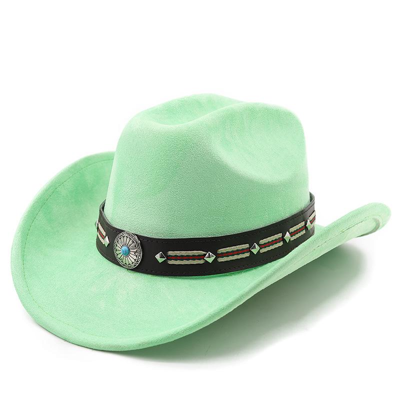 National style suede one-word cowboy top hat French vacation knight cowboy British hat elegant travel outdoor hat