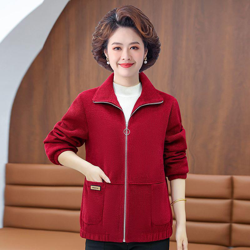 

Women s Corduroy Jacket: Casual Loose-Fit Long Sleeve for Spring/Autumn - Fashionable for 50s & 60s XL (for 90-105 jin)