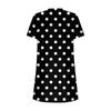 Women's Fashion Casual V-neck Short-sleeve Button Check, Tie-dye, Polka Dot Print Dress