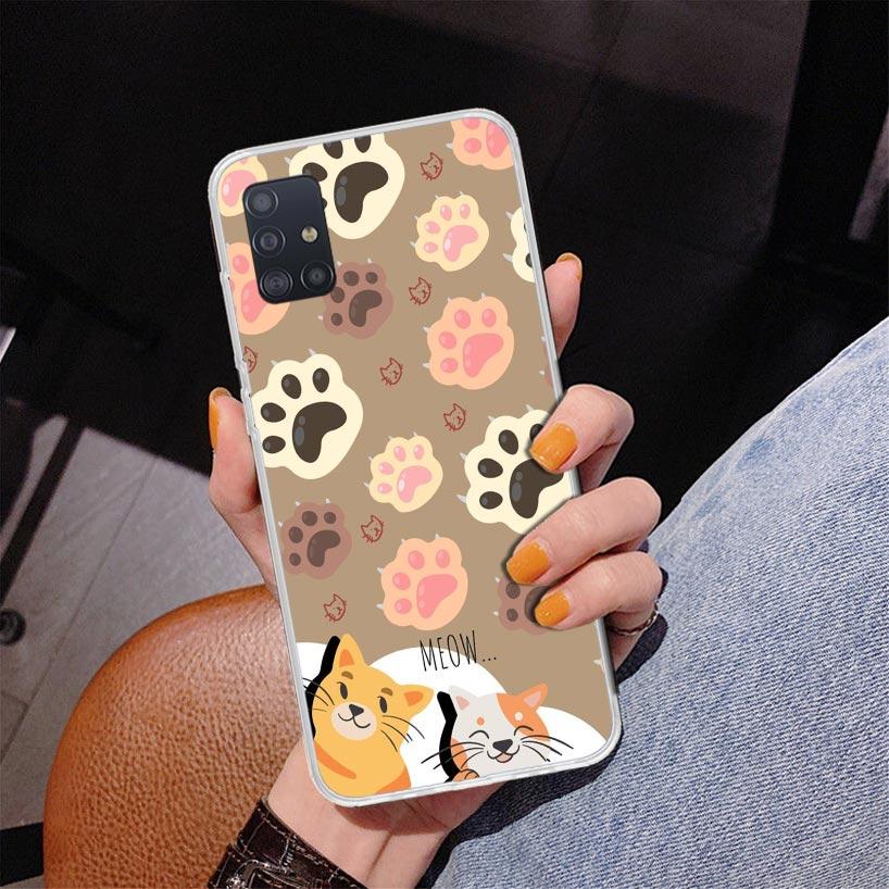 Cat Footprint Funny Paw Cute Phone Case For Samsung Galaxy A52 A32 A22 A12 A51 A31 A50S A30S A20S A10S Note 20 Ultra 10 Plus S10