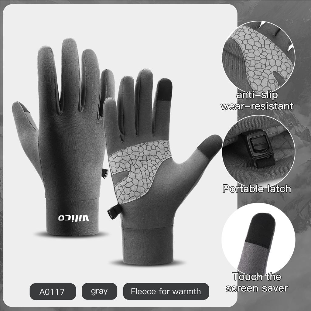 Outdoor Autumn And Winter Children'S Sports Running Cycling Touch Screen Warm Gloves With Plush Insulation For Cold Cycling