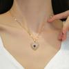 Love Peach Heart Luxury Banquet Wedding Necklace Women'S Versatile Collarbone Chain Titanium Steel Chain