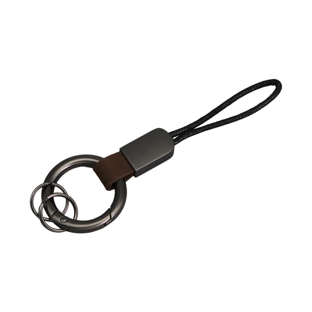 Simulated Leather Keychain With Finger Ring And Adjustable Wrist Strap Trendy Key Holder For Car Keys Organization