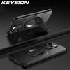 KEYSION Magnetic Phone Case for VIVO V70 5G Metal Paint Soft Silicone+PC Upright Kickstand Shockproof Back Cover for VIVO V70