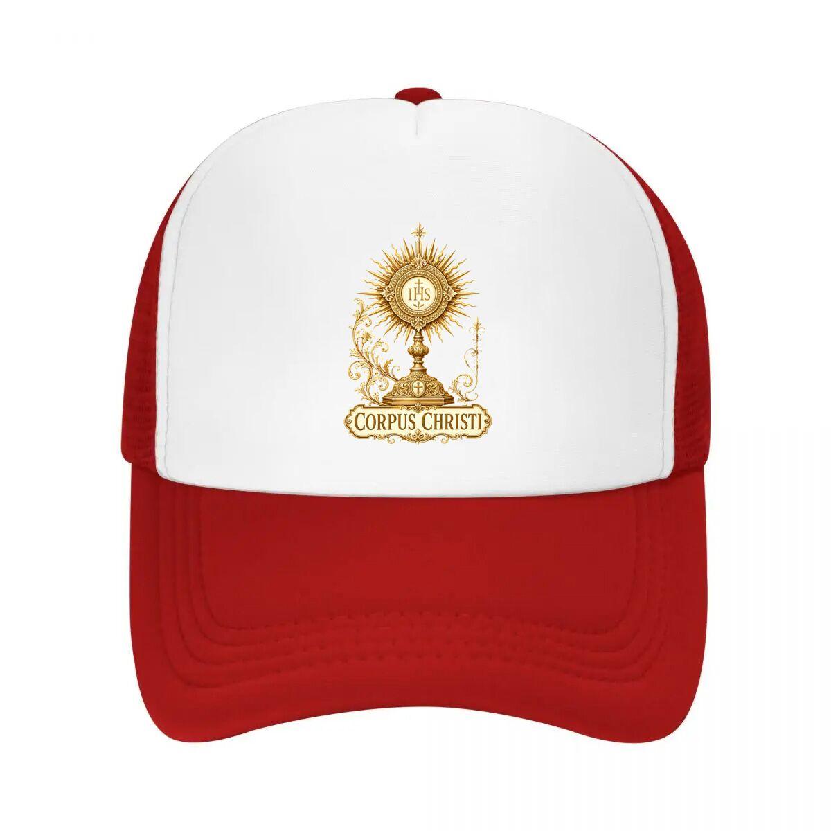 Radiant Eucharist Sacred Emblem Illu Mesh Baseball Cap Casual Hat Outdoor For Womens Unisex FeUnisex One Size