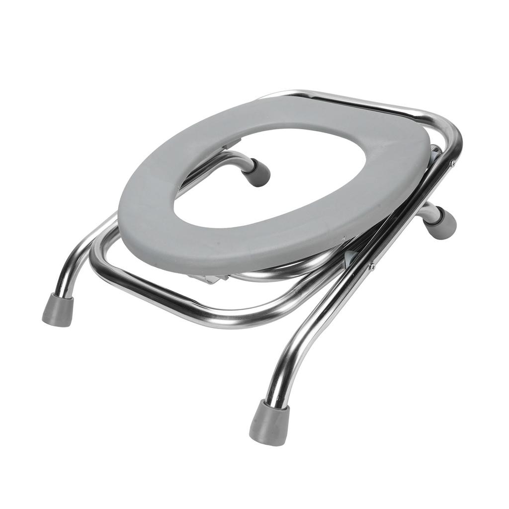 Składane krzesło komodowe Przenośne ze stali nierdzewnej Antypoślizgowe siedzisko toaletowe komodowe dla dorosłych 16,5 cala