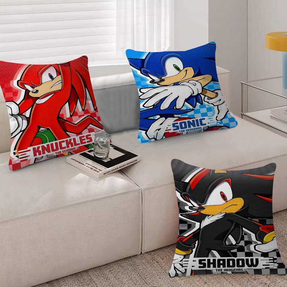 PC Classic Anime SSonic Characters Pillow Cushion Cover Pillowcase Living Room Sofa Home Decor Customized