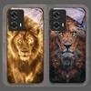 Luxurious Lion Pattern Tempered Glass Phone Case for Motorola Moto Edge 50 Fusion 40 Neo 30 Pro G85 G84 G75 G55 G54 Back Covers