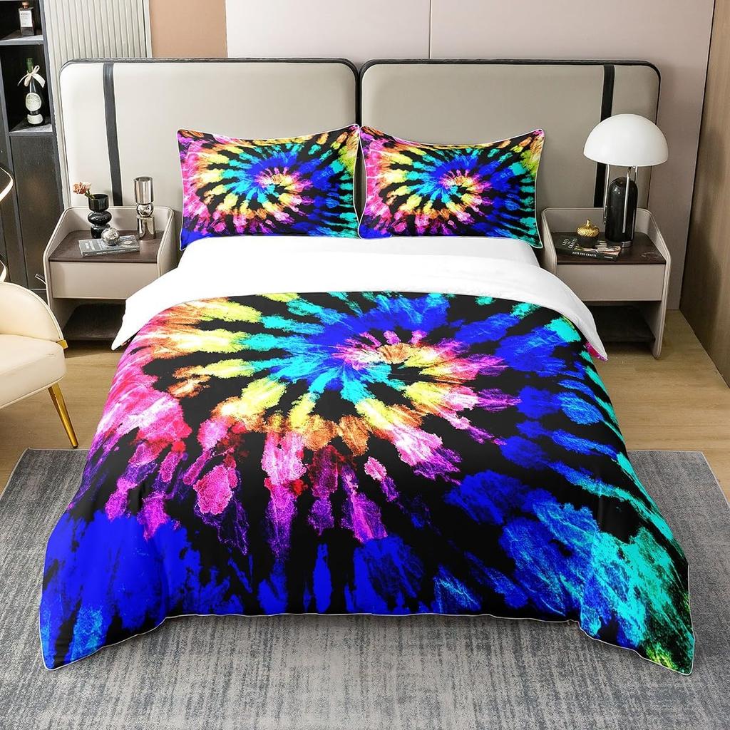 Rainbow Duvet Cover Single Galaxy Bedding Set For Boys Girls Decor Outer Space Comforter Cover Colorful Sun Moon Comforter Cover