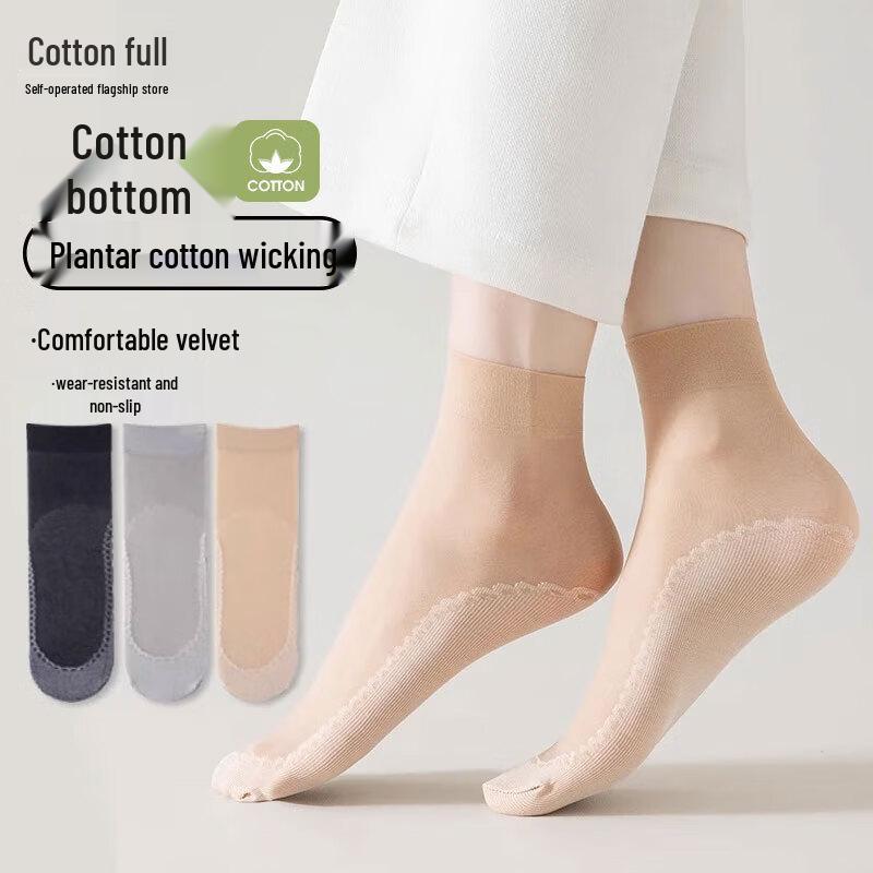 

Женские ультратонкие летние короткие шелковые носки Mian Man Man One Size