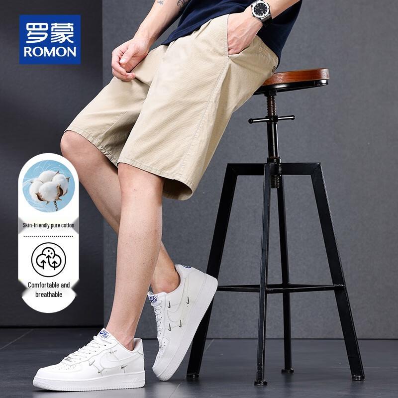 ROMON Men s Pure Cotton Casual Shorts 38