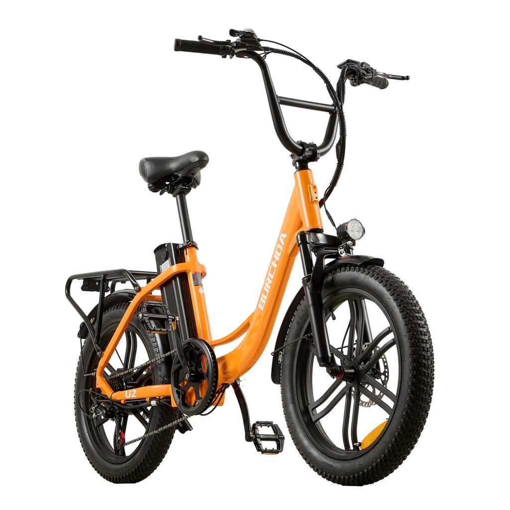 Burchda U2 20"x3.0" Electric Bike, 500W 48V 15Ah, 50KM Range, Hydraulic Brakes, Front Suspension, Shimano 7-Speed, LCD Display, 150KG Load