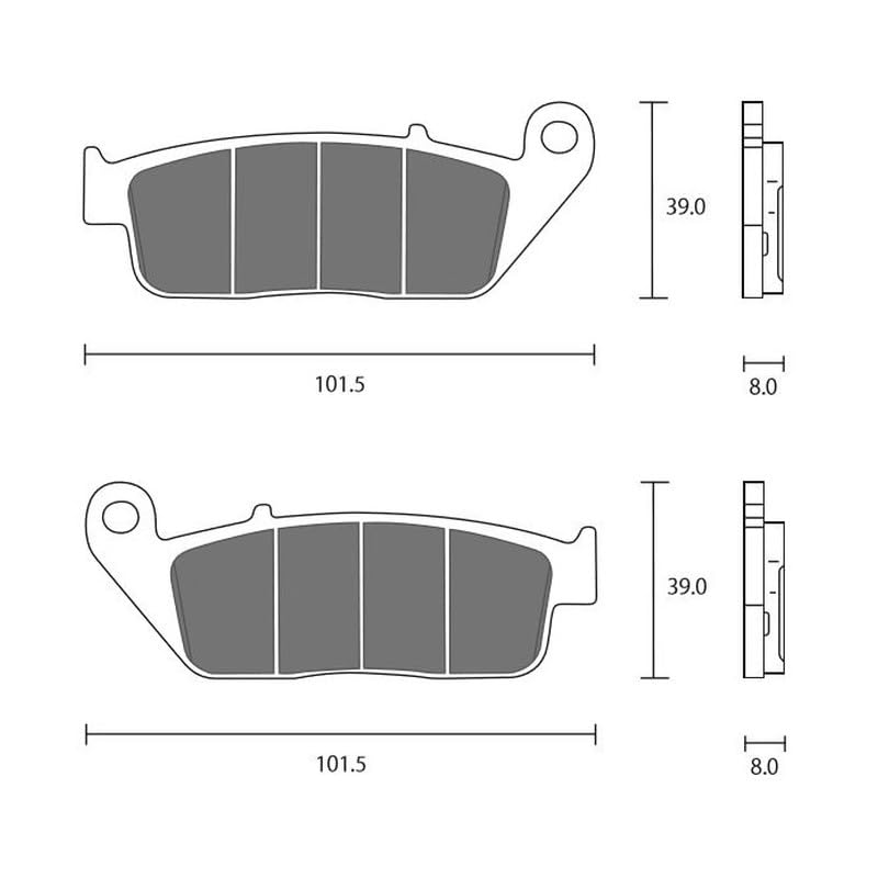 ZCOO ZRM-N007 Motorcycle Brake Pad Ceramic Sintard Honda CBR250R (88-90), (11-) Honda CB750 (RC42) (92-07) Etc