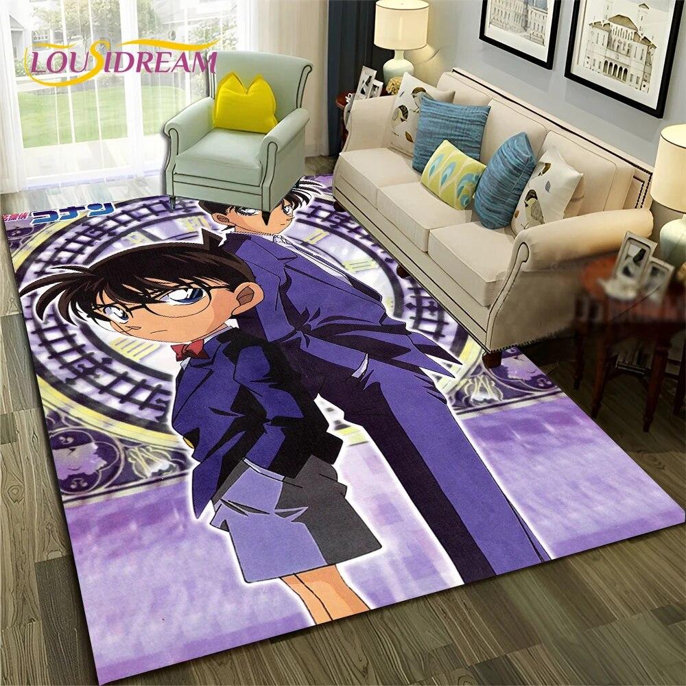 Cartoon HD Detective Conan Anime 3D Carpet Rug for Home Living Room Bedroom Sofa Doormat Decor,Child Area Rug Non-slip Floor Mat