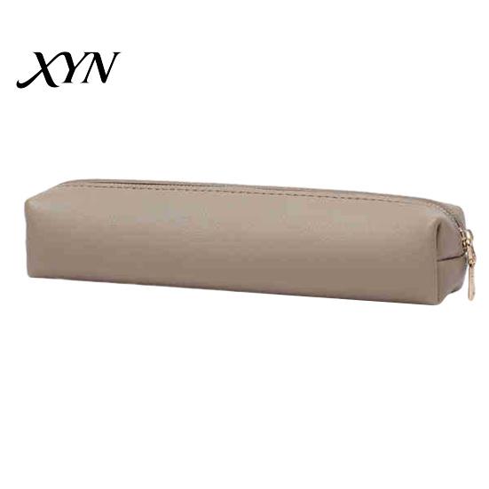 Durable Pencil Holder Minimalist PU Leather Case, Multi-Functional Stationery Storage Bag with Smooth Metal Zipper, Water Sleek & Stain Resistant Pen