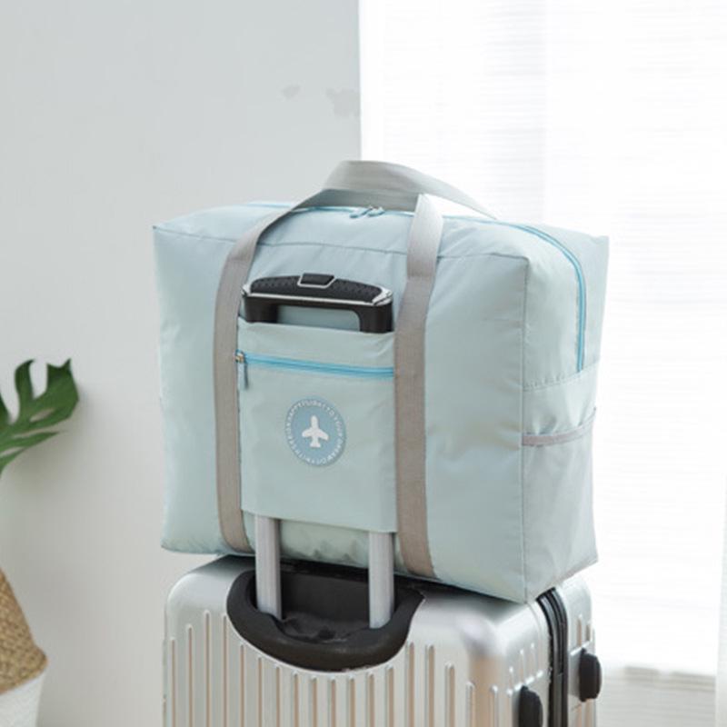 Extra Large Japanese Trolley Bag - Solid Color, Foldable, Round Label, Travel & Quilt Storage