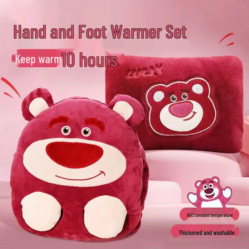 

Набор грелка для горячей воды и грелка для рук «Клубничный медведь» двойного назначения