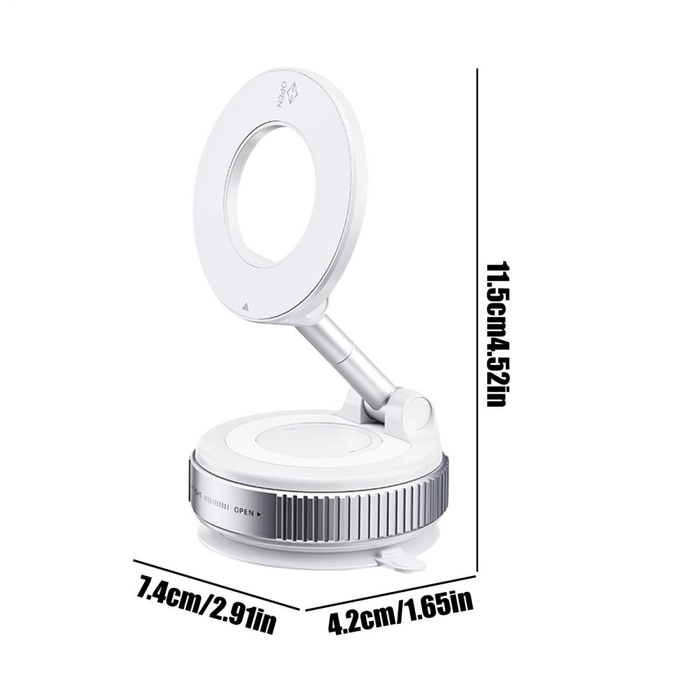 Vacuum Suction Magnetic Holder 360 Degree Adjustable Car Phone Holder Foldable Foldable Pocket Size Automotive Cellphone Stand