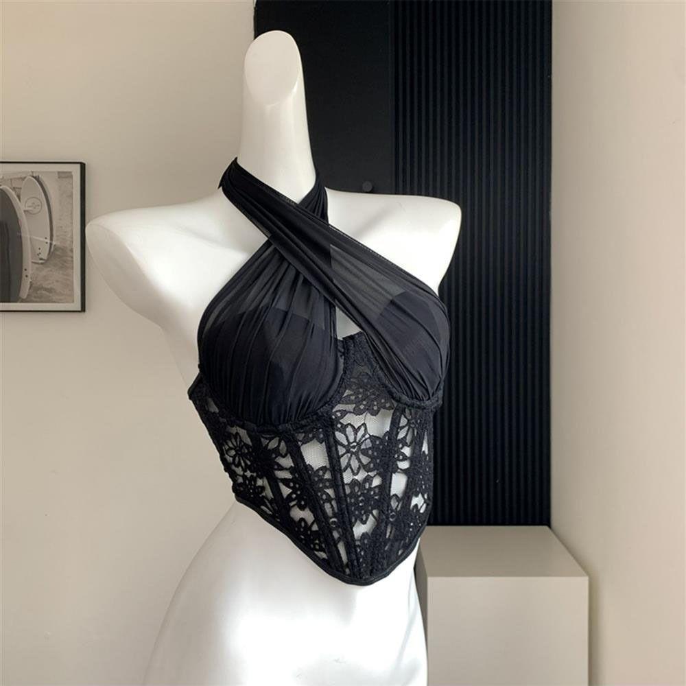 Slim Fit Lace Camisole Mesh Fishbone Corset Camisole Fashion Lace Flower Corset  Spring Summer