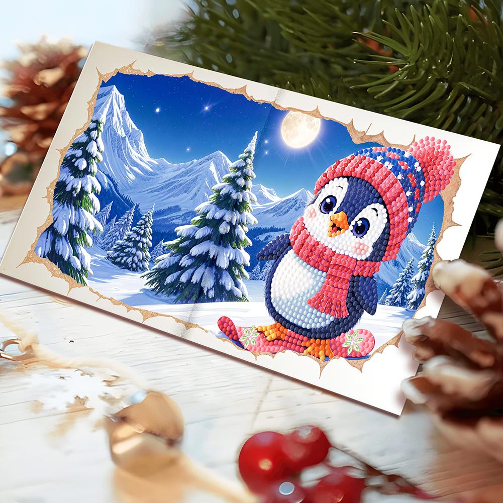 12PCS DIY Xmas Theme Diamond Painting Greeting Card Set Diamond Art Handmade Cards for Birthdays Thanksgiving & Special Occasion
