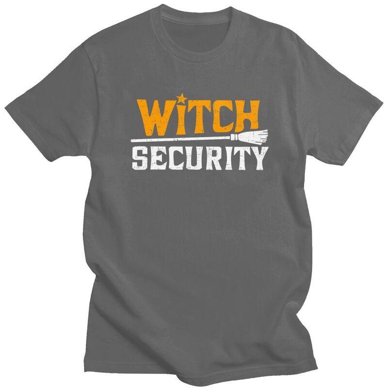 Custom Witch Security Halloween Joke T Shirt Men Short Sleeve 100 Cotton Tshirt Casual Tees Streetwear Tshirt