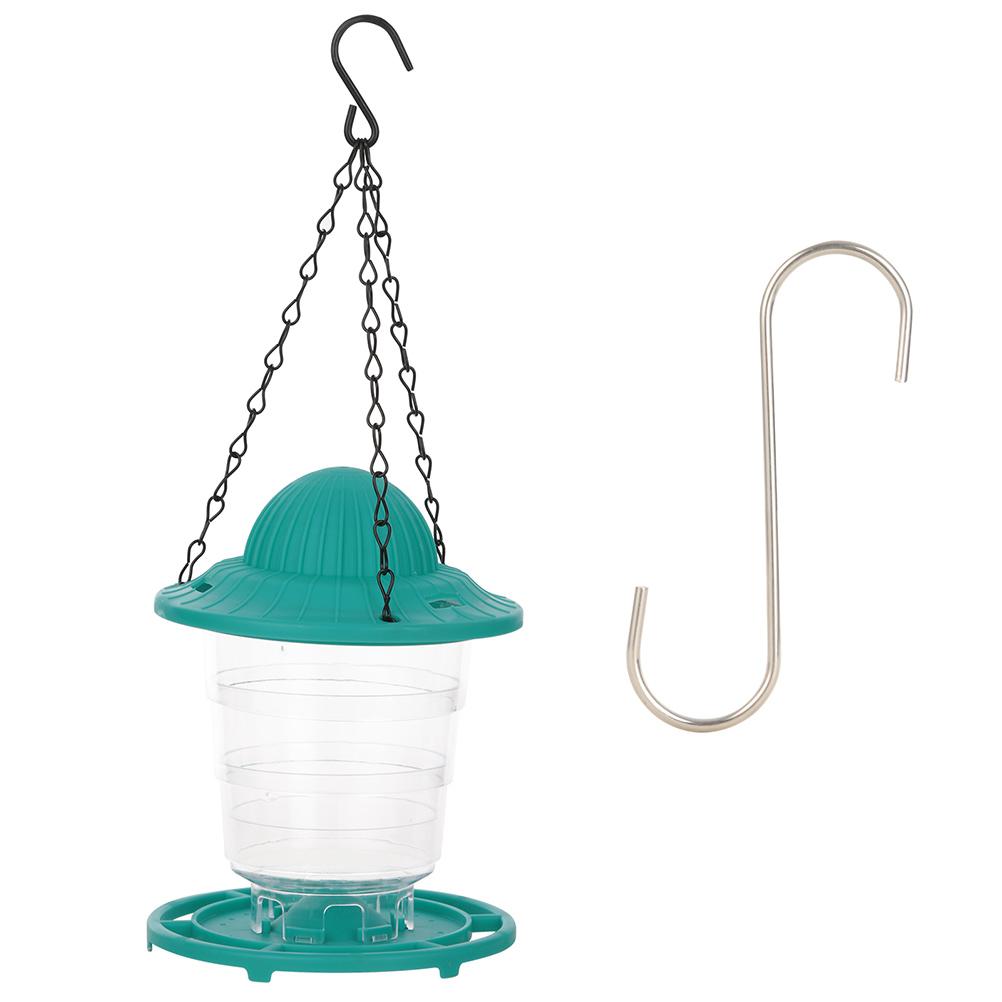 1Pcs Foldable Automatic Bird Feeder Hanging Outdoor Deep Gray 12.5x12.5x17x15cm