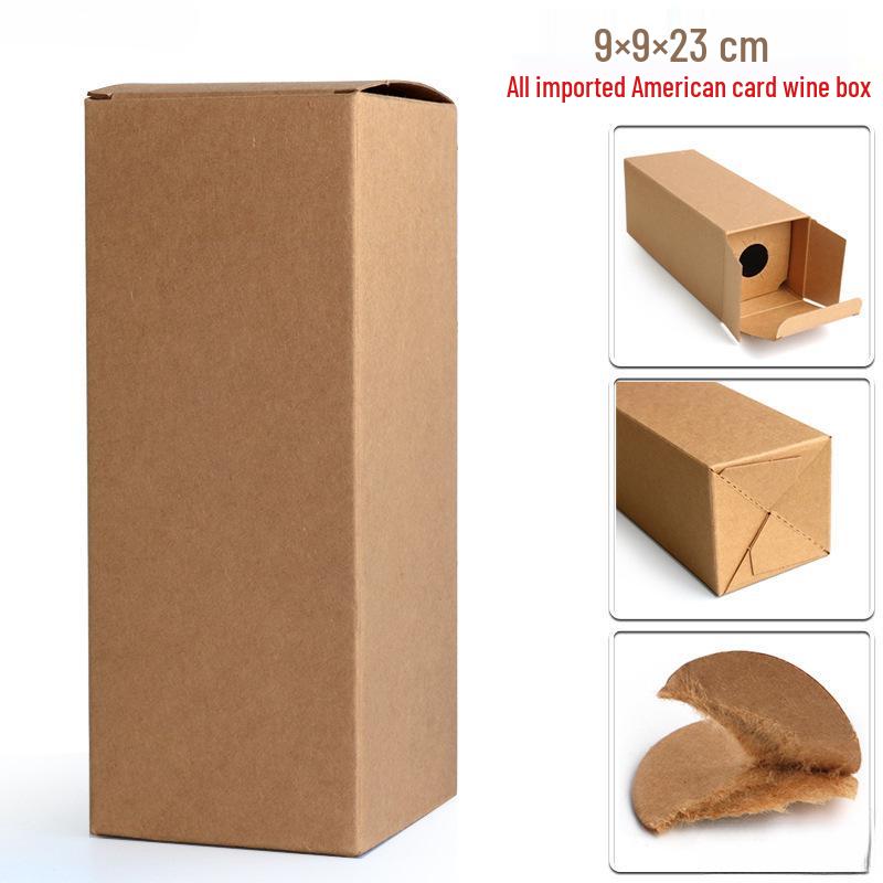 American-Style Kraft Paper Wine Crate with Extra-Hard Cardboard Packaging