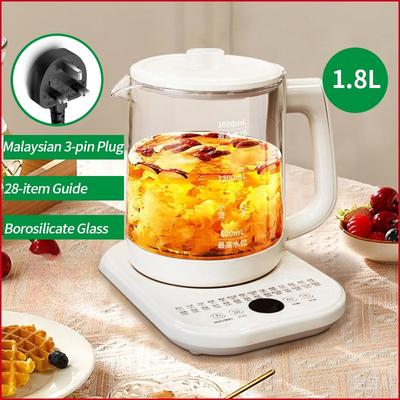 1.8L Large Capacity Smart Health Pot Household Heat Preservation Electric Glass Kettle Multifunctional Tea Maker