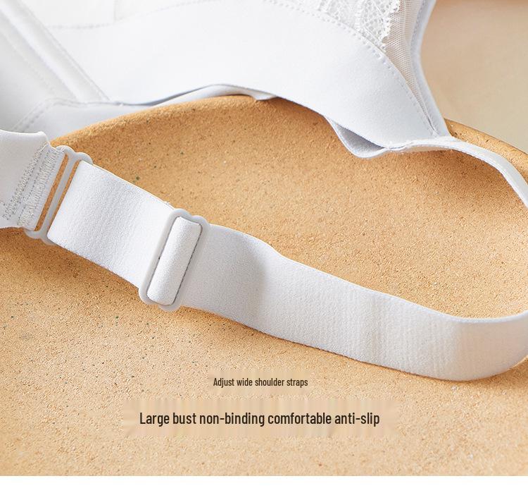 Women's Wirefree Full Coverage Push-Up Lace Minimizer Bra with Side Support and Adjustable Straps