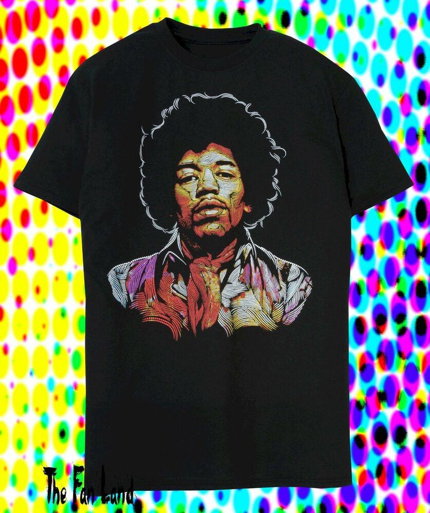 

Винтажная классическая футболка Jimi Hendrix с надписью в горошек
