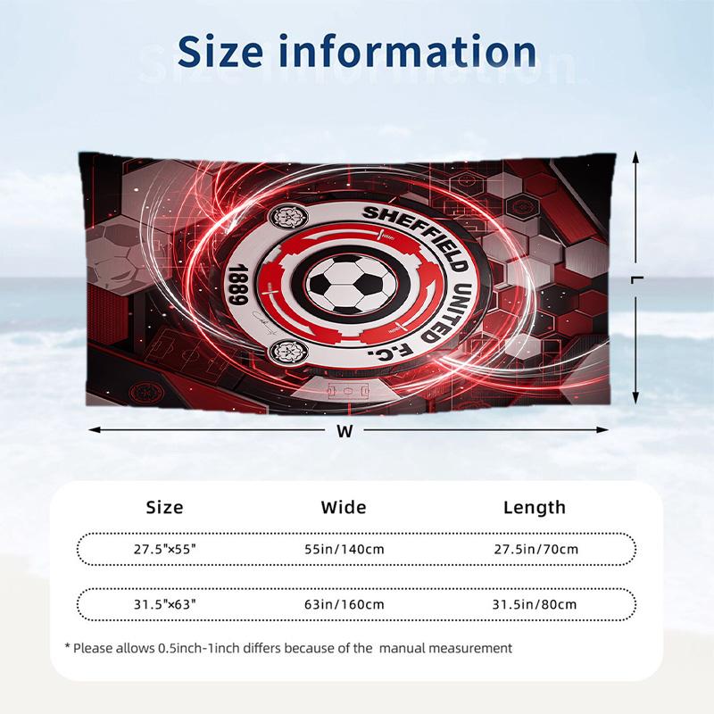 Asciugamano da Spiaggia Sheffield United Football Morbido Microfibra Asciugamano Estivo Asciugatura Rapida Assorbente per Spiaggia Piscina Viaggio