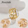 Atoztide New Fashion Vintage Rings For Men Women Stainless Steel Gold Color Adjustable Neutral Retro Ring Anillo Jewelry Gift
