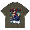 230 Gsm 100% Cotton Jujutsu Kaisen V50 Yuji Print Unisex Heavy Cotton T Shirt