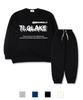 TI.GLAKE Shadow Logo Oversized Fleece-Lined Sweatshirt Jogger Pants Set