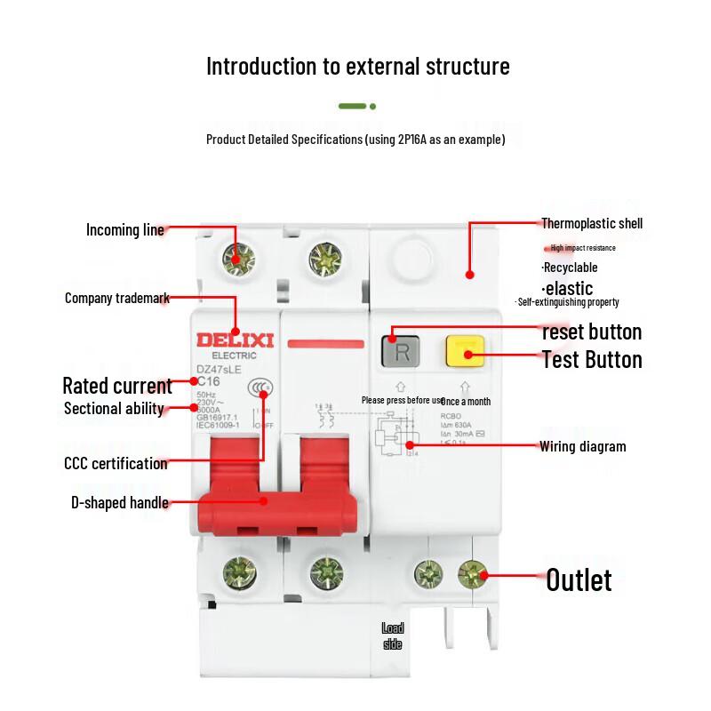 Interruptor Automático de Corriente Residual DELIXI DZ47sLE