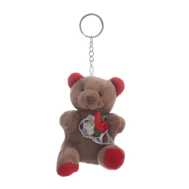 

Bear Plush Teddy Toy Keychain Pendant Gift Ornament Girl Childern Presents Doll темно-коричневого