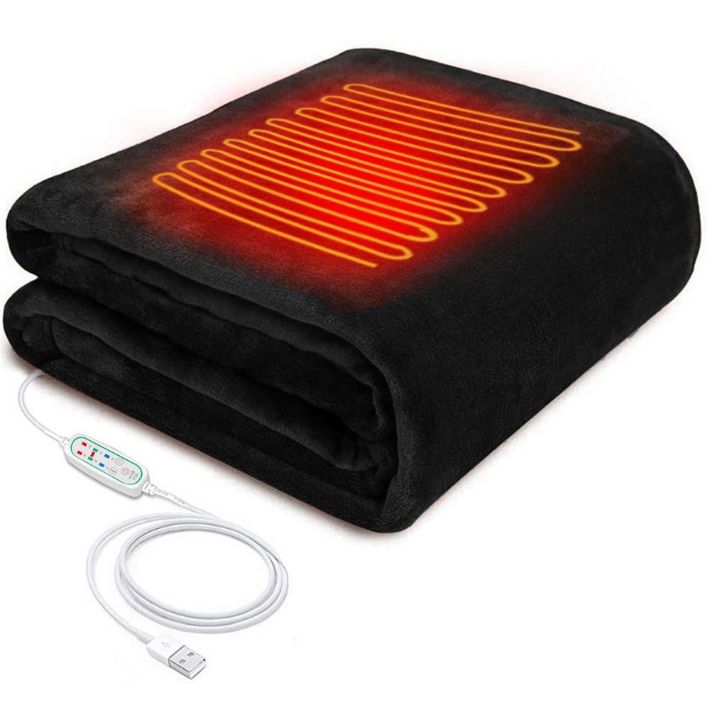 Car Heated Blanket 12V Winter Warm Smart Temperature Electric Heated Blankets Car Cigarette Lighter Plug Travel Heated Blanket