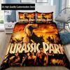 Dinosaur Jurassic Park 3D Print Bedding Set Single Twin Full Queen King Size Bed Set Adult Boys Bedroom Bedding Gift