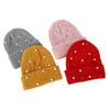 Winter Unisex Knitted Beanie Hat 3D Embroidered Pearl Rhinestones Warm Y2K Style Spandex/Cotton Outdoor