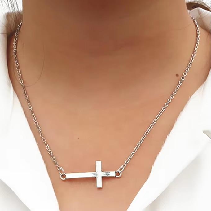 New Minimalist Pendant Women's Necklaces Cross Leaf Silver Color Knot Design Female Neck Jewelry Infinity Multilayers Collares