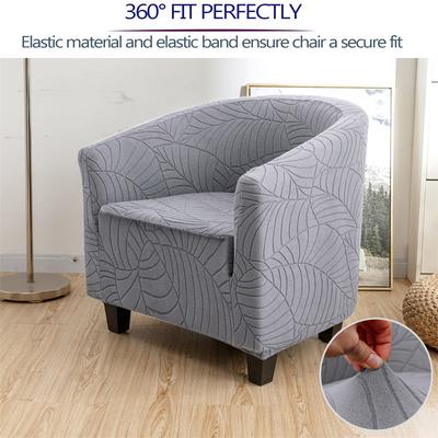 Jacquard Club Chair Cover Solid Color Elastic Tub Armchair Slipcovers Stretch Spandex Club Sofa Covers for Living Room Bar Home