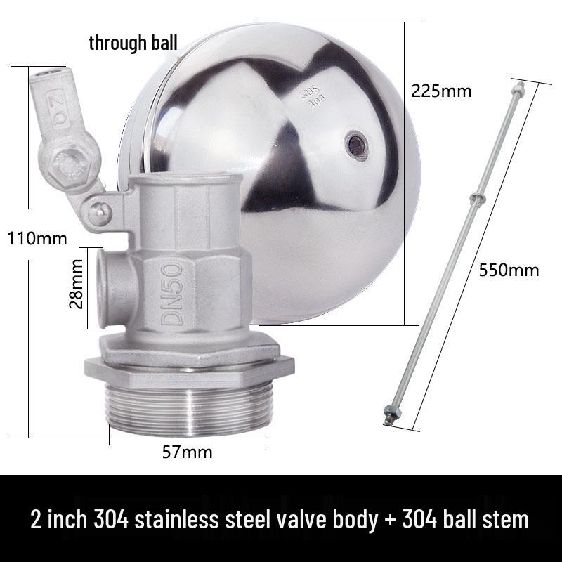 304 Stainless Steel Float Valve Water Level Controller for Tank/Tower, DN50 4-Point Inlet.