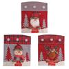 Christmas Themed Santa and Snowmans Chair Slipcovers Nonwoven Materials Quick Setups Holiday Decoration